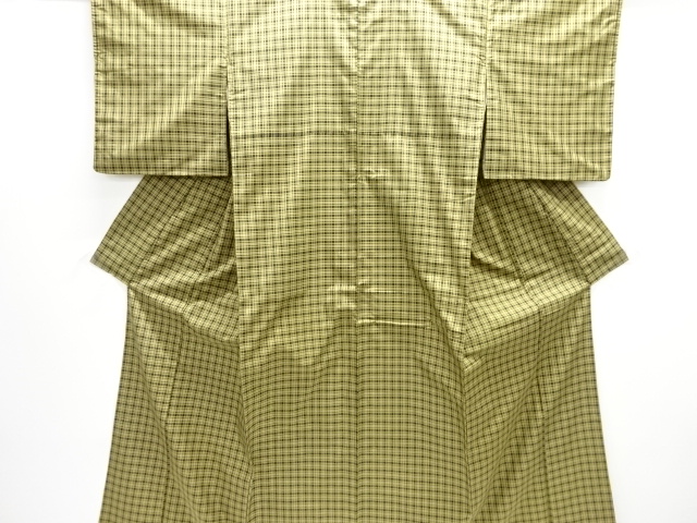 JAPANESE KIMONO / SILK / YONEZAWA TSUMUGI / WOVEN SMALL GRID